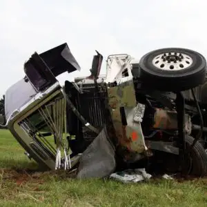 semi truck that has overturned