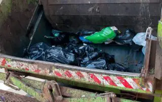 the back of a trash truck